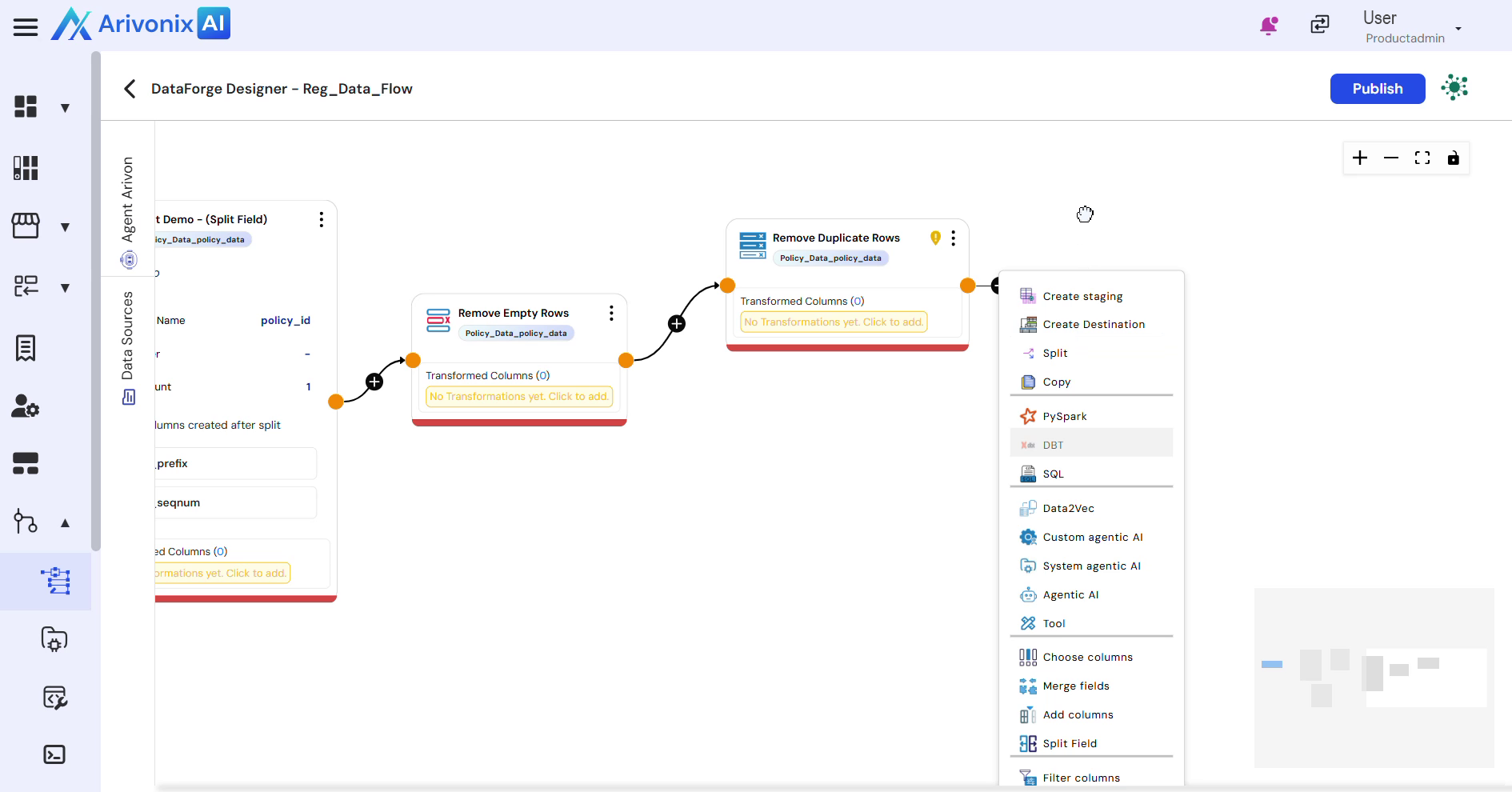 Attention icon for creating destination