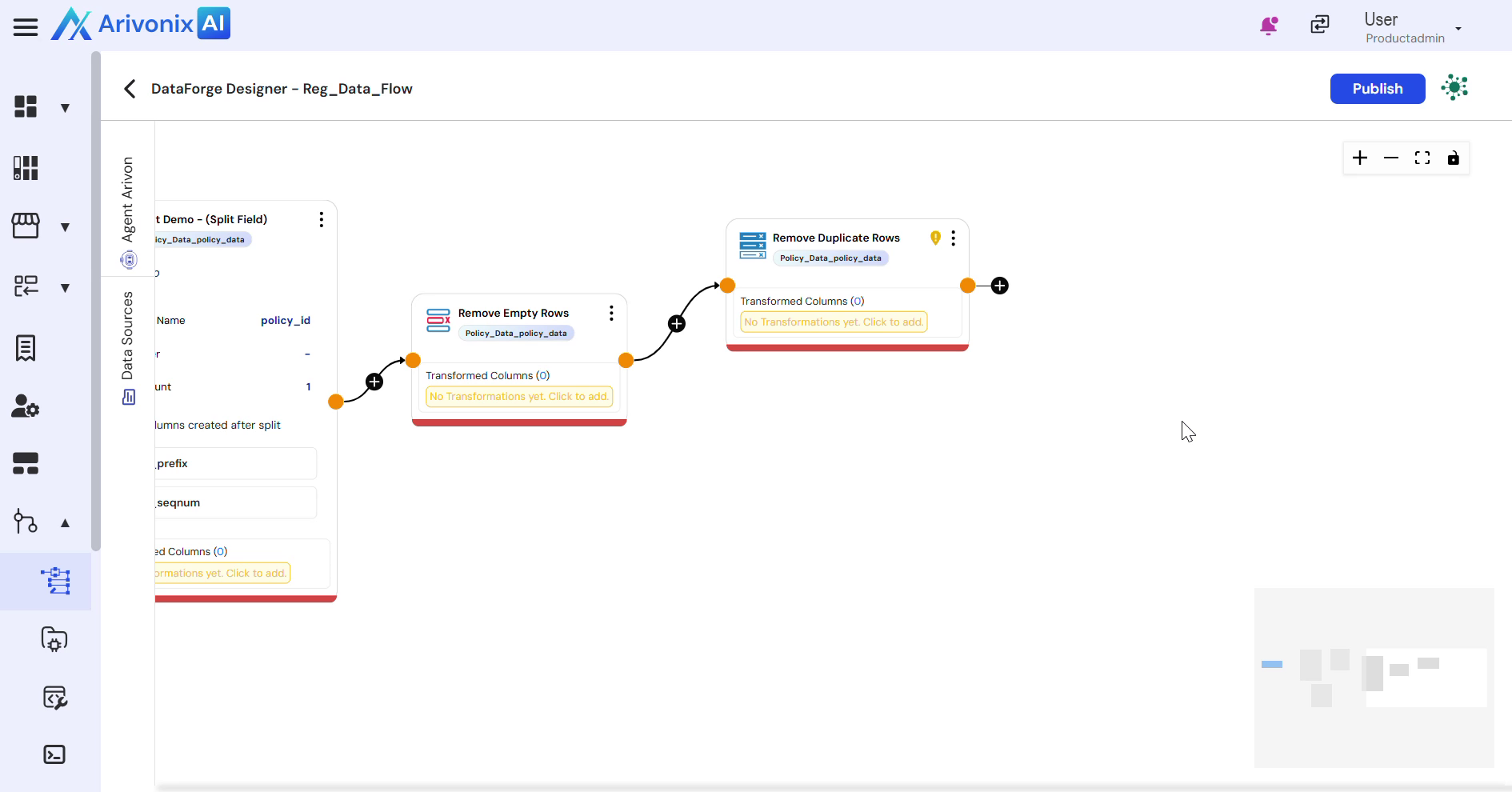 Plus icon for creating destination