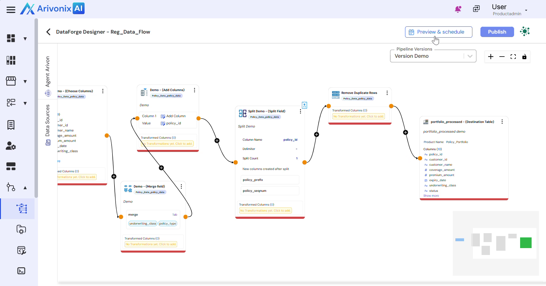 Preview and Schedule button