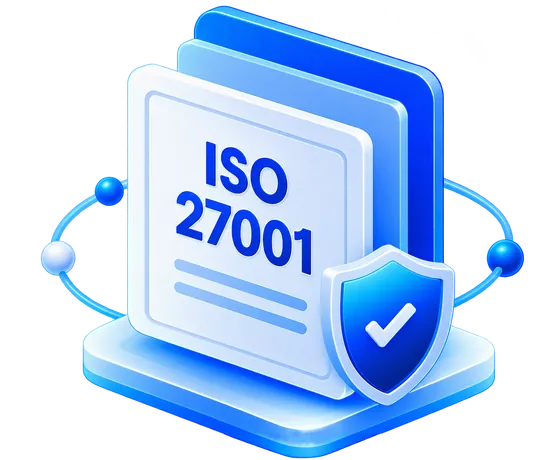 ISO 27001 certificate with a security shield